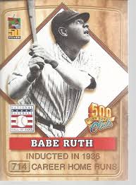 Babe Ruth Baseball Post 500 Home Run Club Topps 2001 1 Of 8 Yankees Babe Ruth Baseball Babe Ruth Homerun