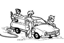 Three Girl Car Wash Coloring Pages Best Place To Color
