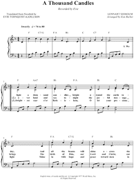 Evie A Thousand Candles Sheet Music In F Major Transposable Download Print Sku Mn0051244