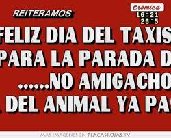 Personajes que no pueden quedar afuera del paisaje citadino cotidiano, los taxistas. Feliz Dia Del Taxista Para La Parada Dos No Amigacho El Del Animal Ya Paso Placas Rojas Tv