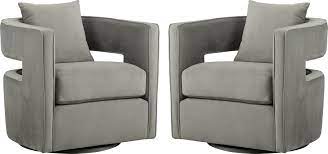 This barrel chair is an essential addition to your living room or bedroom. Kennedy Gray Swivel Chair Set Of 2 Rooms To Go