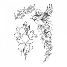 Bird And Flower Tattoo Small Party Tattoo Temporary Tattoos Party Favor Fake Tattoo Etsy In 2020 Flower Tattoo Fake Tattoos Party Tattoos