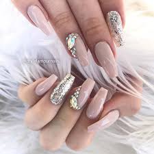 70 absolutely cool coffin nails for your judgement 41 Elegant Nail Designs With Rhinestones Stayglam