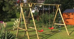 Gartenschaukel verandert den gartenlook auf eine tolle art und. Schaukel Garten Kinder Zum Schaukeln Fur Zwei Kinder Bausatz Aus Rundholz Mit Zwei Schaukelsitzen Und Le Schaukel Holz Garten Schaukel Garten Schaukel Holz