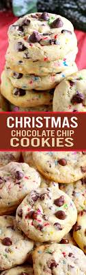 Christmas Chocolate Chip Cookies Cakescottage Recipe Christmas Chocolate Chip Cookies Cookies Recipes Christmas Holiday Baking Recipes