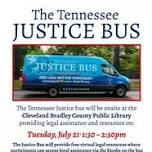 The TN Justice Bus onsite at the Cleveland Library