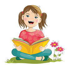 Cute Cartoon Girl Reading Book Stock Illustrations – 4,327 Cute ...