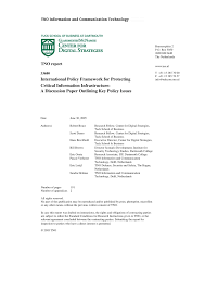 PDF) International Policy Framework for Protecting Critical Information  Infrastructure: A Discussion Paper Outlining Key Policy Issues