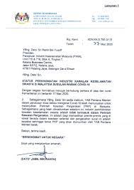 Keberadaan surat pernyataan non pkp berfungsi untuk seorang penguasaha/perusahaan sebagai bentuk fisik legal dan formal. Surat Edaran Pikm Ke 12 2020 Surat Kementerian Dalam Negeri Berkaitan Pengecualian Perintah Kawalan Pergerakan Pkp Bagi Perkhidmatan Industri Keselamatan Swasta Di Malaysia Pikm My