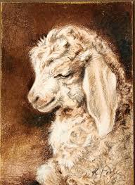 Classic Lamb Original Aceo Sepia Drawing With Acrylic Wash Drawings Animals Beautiful Lion Sculpture