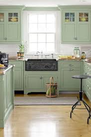 Door pulls, latches, and hinges that are made from stainless steel should be paired up with a light paint or a light stain. 15 Best Green Kitchen Cabinet Ideas Top Green Paint Colors For Kitchens
