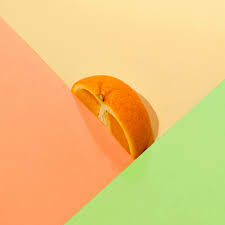 Food Photography Cover Art Coloured Paper Orange Fruit Orange Slice Green Abstract Minimalism Fruit Photography Fruit Art Colored Paper