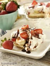 No Bake Banana Split Dessert Your Homebased Mom Gebackene Banane Bananensplit Dessert Rezepte
