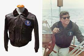 John F Kennedy S Leather Bomber Jacket This All Black Bomber Was Worn By The 35th President Of The United States Leather Bomber Jacket Leather Bomber Jackets