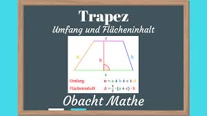 Ein trapez (lateinisch trapezium von altgriechisch τραπέζιον. Trapez Umfang Flacheninhalt Vom Trapez Flacheninhalt Mathe Mathe Formeln