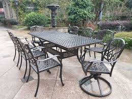 Get free shipping on qualified cast aluminum frame patio dining furniture or buy online pick up in store today in the outdoors department. 9 Piece Outdoor Dining Set Rubaiyat Expandable Table Cast Aluminum Furniture Sunvuepa Outdoor Dining Set Aluminum Patio Furniture Beautiful Outdoor Furniture