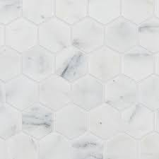 Why not combine with other colours from our hex tile range, including black, white, grey and cream. Calacatta Vein Honed Marble Hexagon Mosaic Tiles Mandarin Stone