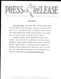 VINTAGE ORIGINAL 1992 Porno For Pyros Perry Farrell Promo Media 1 pg one  side | eBay