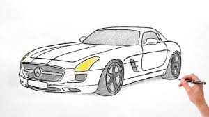 The charging system uses a battery control module to monitor the state of charge and turns on the auxiliary battery by powering the auxiliary battery relay when the system's. How To Draw A Mercedes Sls Amg Drawing Mercedes Benz Sls Amg Drawing A 3d Car Youtube