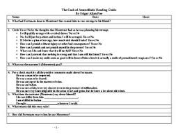 An example would be when the character and readers attend a happy marriage ceremony, but the bride is secretly heartbroken to be marrying the groom. The Cask Of The Amontillado Worksheets Teaching Resources Tpt