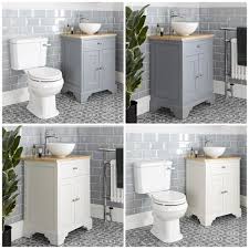 Contactez nos conseillers au 05 61 31 95 58. Meuble Sous Lavabo Retro Avec Vasque A Poser Et Pack Wc 64 5 Cm Thornton