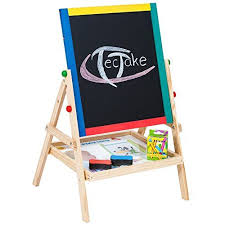 Tectake 2 En 1 Tableau Ardoise Magnetique D Enfant 2x Eponges Magnetiques 12x Morceaux De Craie De Couleur Tableau Enfant Tableau Ardoise Craie