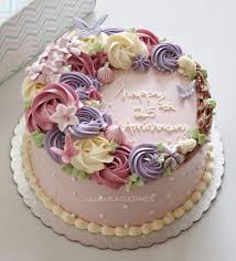 Butter Icing Birthday Cake Designs For Mother Flower Buttercream Cake Buttercream Birthday Cake Birthday Cake For Mom Mom Cake