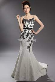 Black White Embroidered Wedding Dress Lace Embroidery Spaghetti Strap Mermaid Wedding Dresses Y110 From Milanwedding 122 06 Dhgate Com Black Lace Wedding Dress Embroidered Wedding Dress Petite Wedding Dress