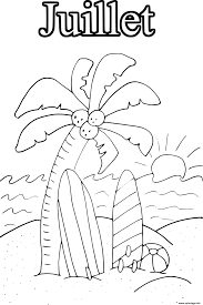 Bien souvent, l'été rime avec vacances, l'école terminé, nous allons à la plage, destination soleil ou même en camping. Coloriage Mois De Juillet Vacance Ete Dessin Ete A Imprimer