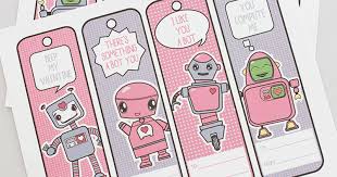 Download fun valentine coloring pages from hallmark artists. Free Printable Robot Valentine Bookmarks For Kids Sunny Day Family
