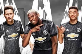 The color of the away kit is black and blue. Buy Manchester United New Season Kits With 13 Cashback Bonus Manchester Evening News
