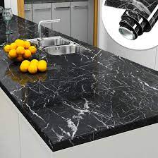 For a contemporary look, black marble countertops are much in trend since 2019. Buy Yenhome Large Size 30x118 Inches Black Contact Paper Marble Peel And Stick Countertops For Kitchen Wallpaper Self Adhesive Countertop Contact Paper Waterproof Removable Wallpaper For Cabinets Shelves Online In Indonesia B08b3hkt39