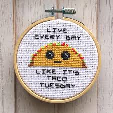 Check out our cross stitch kit selection for the very best in unique or custom, handmade pieces from our sewing & needlecraft shops. Taco Tuesday Cross Stitch Kit Geppetto S Toy Box