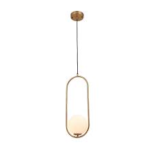 Gold Metal Single Pendant Lighting With Milk White Glass Shade On Sale Overstock 28312199