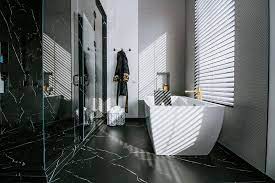 This material is beautiful for indoor décor like worktop, vanity tops, tiles, slabs in bathrooms and kitchens. Bathroom Neolith Nero Marquina Marble Trend Marble Granite Tiles Toronto Ontario Marble Trend Marble Granite Tiles Toronto Ontario