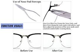 If your frames are metal, you won't need to apply heat. Amazon Com 214 Stainless Steel Eyeglasses Nose Pad Pliers Glasses Repair Assembling Adjusting Tools Home Improvement
