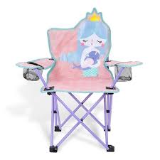 Kids Mermaid Camp Chair Outdoor Folding Camping Chair With Cup Holder Outdoor Kids Camping Chairs Camping Chair
