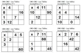Les Tables Multiplicatives Incompletes Cm Maths Cm2 Ce2 Calcul Mental Cm1