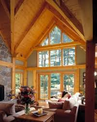 Timber Frame Cathedral Great Room From Timberpeg Timber Frame Homes House Timber Cabin
