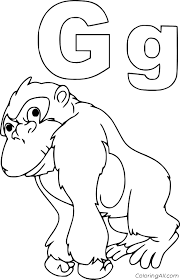 Gorilla coloring pages preschool in cure print paint kids arilitv. G Is For Gorilla Coloring Page Coloringall