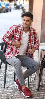 15 Dapper Ways To Style The Classic White Undershirt Red Checkered Shirt Outfit Plaid Shirt Outfits Mens Plaid Shirt Outfit