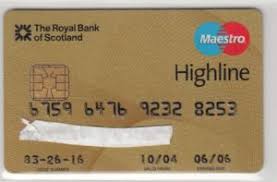 This bank was formed as national bank of ireland in 1835. Bank Card Highline Royal Bank Of Scotland United Kingdom Of Great Britain Northern Ireland Col Gb Ms 0032