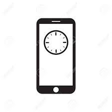 575 calle principal, monterey, ca 93940, united states. Smartphone With Clock Icon On The Screen Time Symbol Mobile Device Black And White Vector Illustration Royalty Free Cliparts Vectors And Stock Illustration Image 117370476