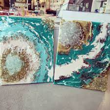 Shard Shop Destin On Instagram This Geode Art Turned Out Gorgeous And It Was So Easy Be Sure To Catch The Next Ode To Geo Geode Art Art Glass Art Projects