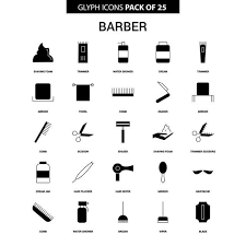 حلاق رسومي ناقلات أيقونة مجموعة حلاق باربرشوب اللحية Png والمتجهات للتحميل مجانا Glyphs Icon Set Vector Icon Set