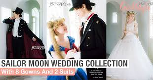 An ultra modern wedding dress with bell sleeves and a triangle cutout back will be perfect for a minimalist bride with a hint of boho. Sailor Moon Wedding Collection Gowns Suits For Your Big Day Girlstyle Singapore