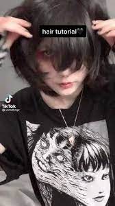 Vomitboyx On Tiktok Video In 2021 Androgynous Hair Emo Boy Hair Goth Hair