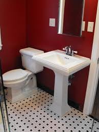 Blue bathroom floor tile 2021. Red White And Black Bathroom Decor Trendecors