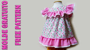 Bata Babados 4 A 9 Anos Padroes De Vestido De Bebe Costurar Roupas De Bebe Molde De Roupa Infantil