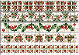 Christmas Borders Chart Free Sewing Pattern Graph For Cross